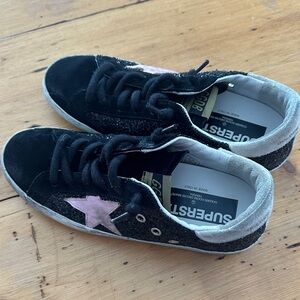 Golden Goose Kids Sneakers - Black with Pink Star